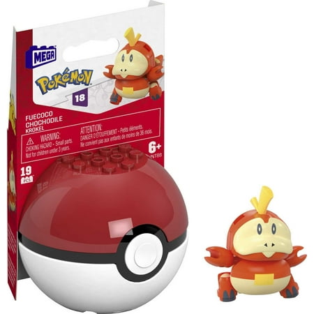 MEGA Pokémon Fuecoco Building Toy Kit, Poseable Action Figure with Poke Ball (19 Pieces) for Kids