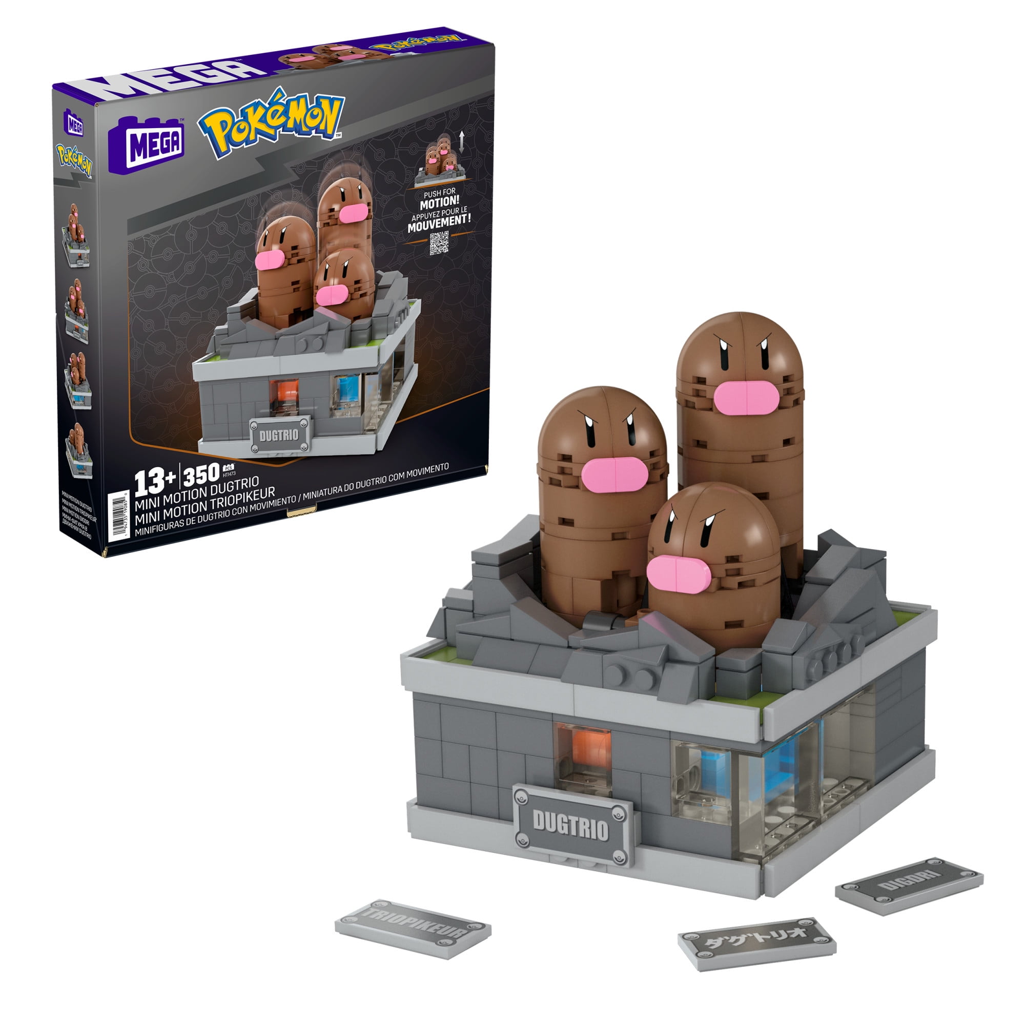 MEGA Pokemon Mini Motion Dugtrio Building Toy Kit (350 Pieces) for Collectors