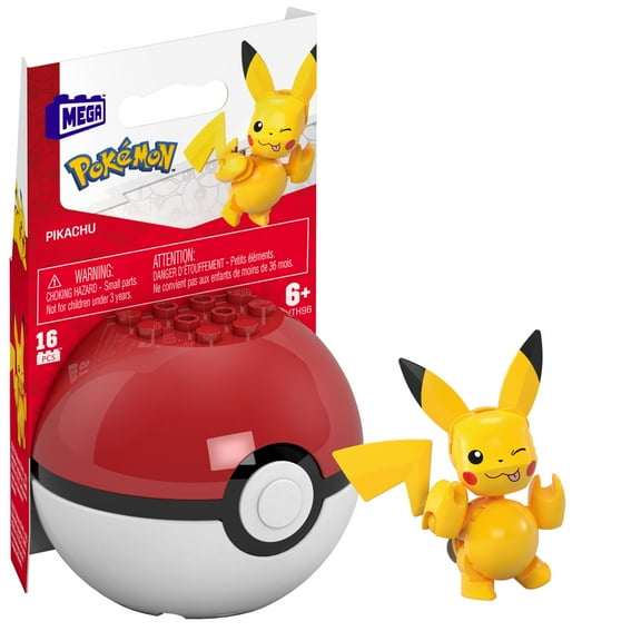 MEGA Pokemon Pikachu Building Toy Kit (16 Pieces) for Kids