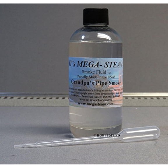 MEGA-STEAM Grandpa's Pipe Scented Smoke Fluid 8 oz w/Smoke Dropper