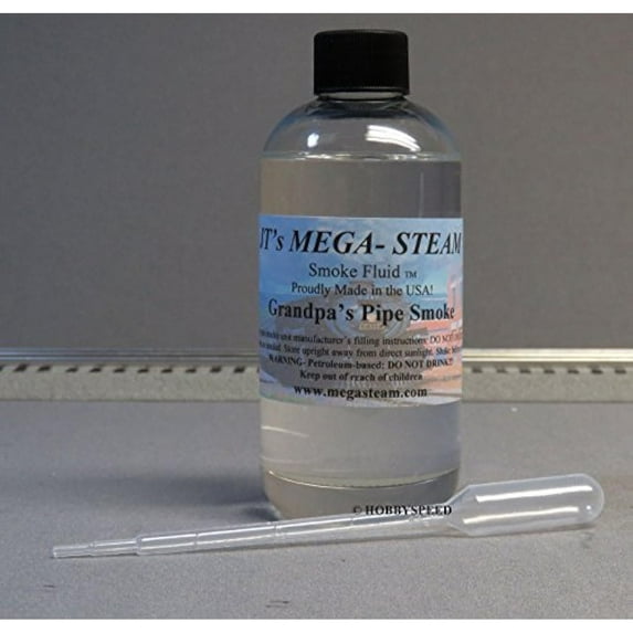 MEGA-STEAM Grandpa's Pipe Scented Smoke Fluid 8 oz w/Smoke Dropper