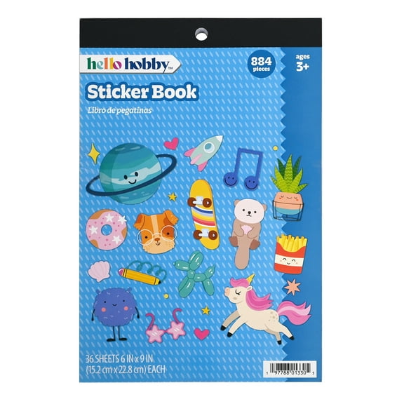 Hello Hobby Mega Sticker Book with 884 Pieces in 36 Sheets for Crafting and Collecting