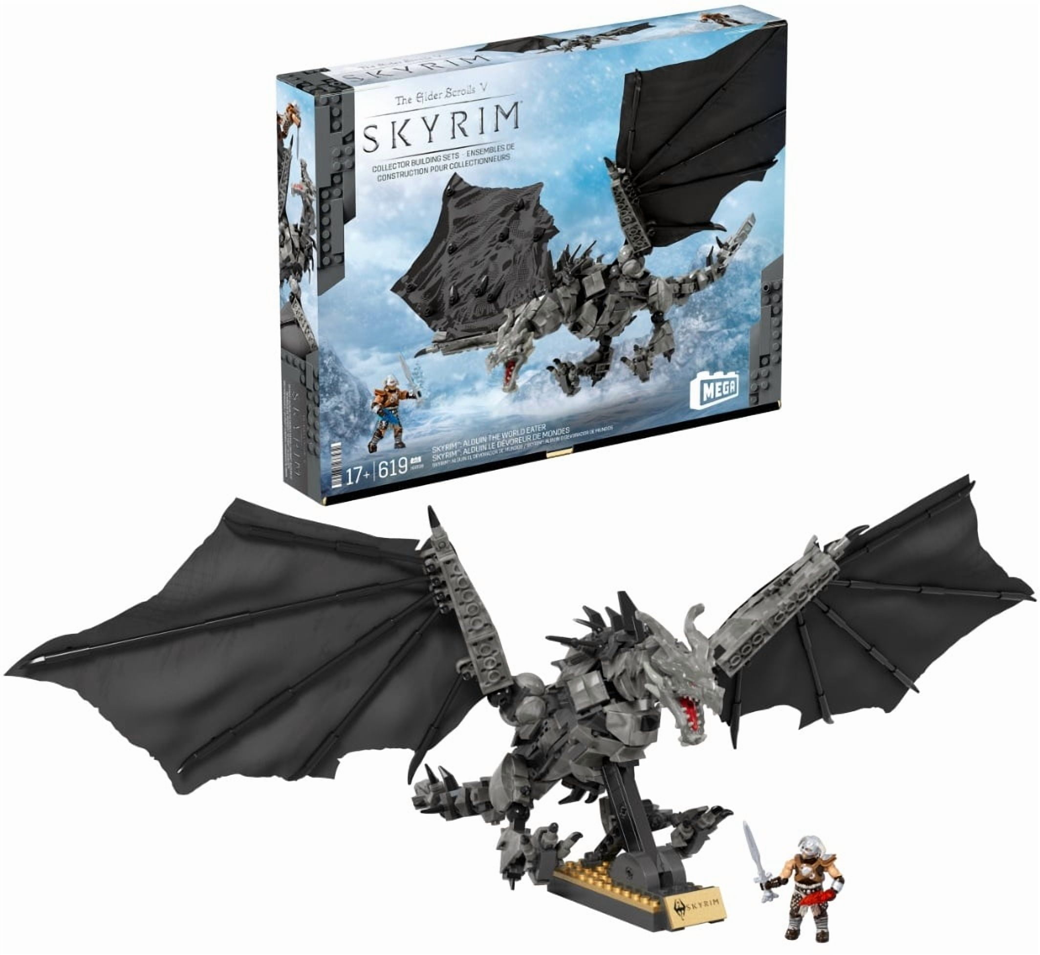 MEGA BLOKS - Skyrim Alduin the World Eater, 619 Piece Buiding Toy