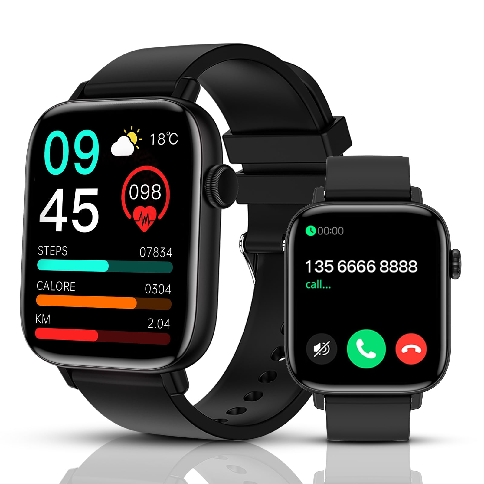 MEGACHIC Smart Watch, Fitness Tracker for Android iPhone, Heart Rate