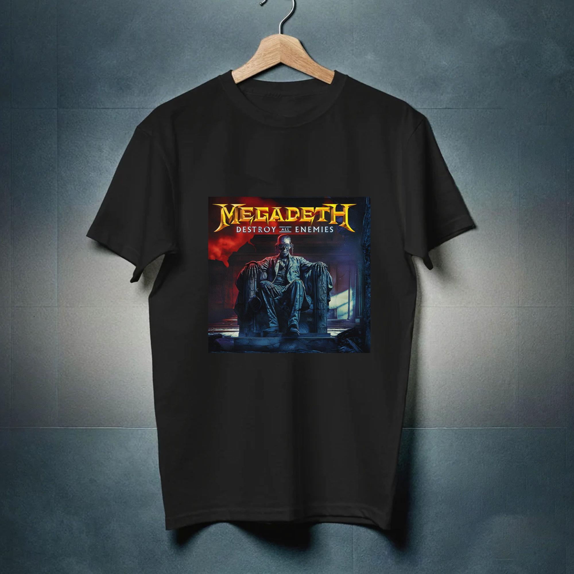 MEGADETH DESTROY ALL ENEMIES TOUR 2024 FRONT AND BACK PRINT BLACK T