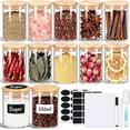 thumbnail image 1 of MEGADOO 8.45oz Glass Spice Jars with Bamboo Lids, 12 Pack Airtight Seasoning Containers with Labels, 1 of 9