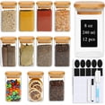 thumbnail image 1 of MEGADOO 8oz Glass Spice Jars with Bamboo Lids, 12 Pack Airtight Seasoning Containers with Labels, 1 of 7