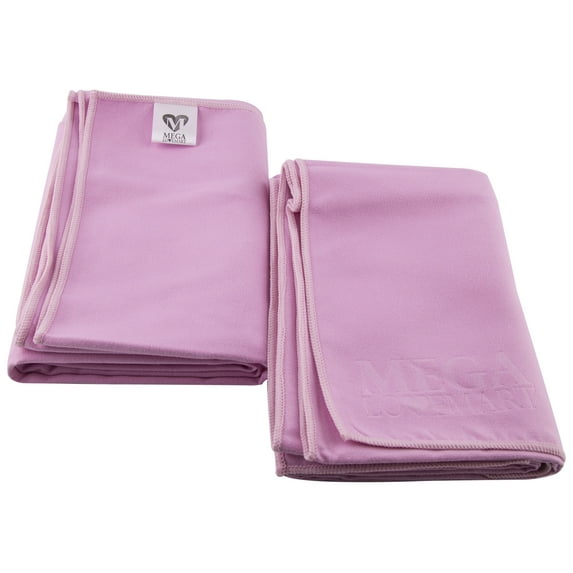 MEGALOVEMART Set of 2 Super Absorbent 24" x 72" Microfiber Non Slip Yoga & Pilates Towels