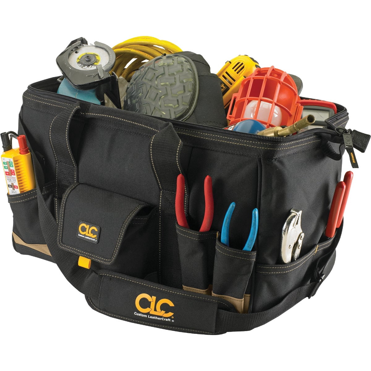Custom Leather Craft Megamouth Tool Bag - 25 Pocket - 25 Pack, Multicolor