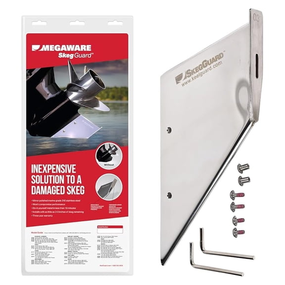 MEGAWARE SKEGGUARD 27221 Fits SX Single Prop 1995-2006 (NO SX-A) 316 Marine-Grade Stainless Steel Guard Protector with Drain, Prevent Ramp Dragging Damage, DIY Fix Broken Skeg