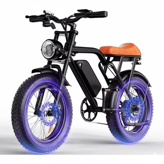 AOTOS EB01 Electric Bike for Adult, 1500W Peak Motor, 20" Fat Tire All-Terrain E-Bike, 48V/15.6Ah Removable Battery, Max 32MPH 7-Speed Electric Bicycle for Road, Sand, Mountain, Black