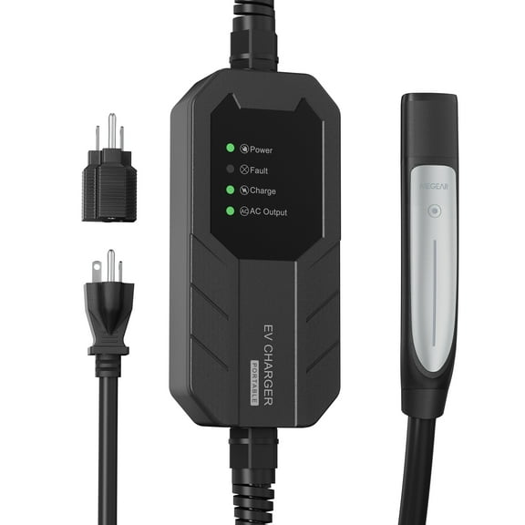 MEGEAR 16 Amps Level 1-2 Tesla Charger, NEMA 6-20 Plug with NEMA 5-15 Adapter, Portable Electric Car Charger Compatible with Tesla Models X/Y/3/S and Cybertruck
