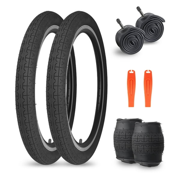 Meghna Bike Tire 20 x 1.95 inch 2 Pack with Inner Tube Anti-Slip Foldable Replacement All Terrains Tire for Folding Bike BMX