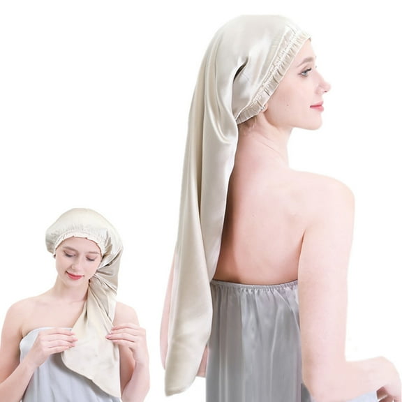 MEGICOT 100% Mulberry Silk 27.56" Extra Long Sleep Cap, Hair Care Bonnet for Long Natural Hair Curly Hair Care