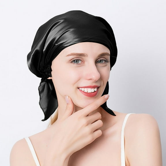 MEGICOT 100% Mulberry Silk Sleep Cap with Elastic Cord, Hair Care Bonnet for Shower Makeup Doing Housework