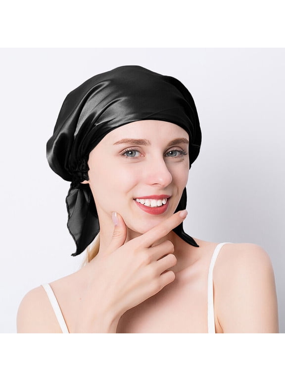100% Mulberry Silk Sleep Cap with Elastic Cord, Hair Care Bonnet for Shower Makeup Doing Housework