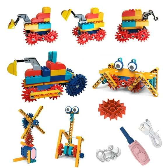 MEGICOT 116Pcs /119Pcs Electric Building Blocks Set for 6+ Year Old Children, Gear Drive Creative Engineering Construction Assembly Toys