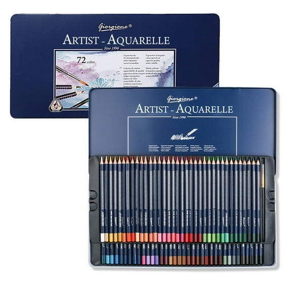 MEGICOT 120pcs /72pcs /48pcs /36pcs /24pcs /12pcs Watercolor Pencils - Includes Colored Pencils, Watercolor Brush and Metal Box, Ideal for Kids Adult Coloring Books Art Pages Art Drawing