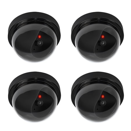 MEGICOT 2 Pcs / 4 Pcs Dummy Security Camera, Fake Dome Camera with Flashing Red LED Light Indoor and Outdoor Use, for Homes & Business