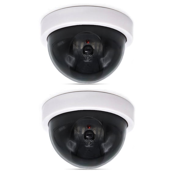 MEGICOT 2 Pcs / 4 Pcs Dummy Security Camera, Fake Dome Camera with Flashing Red LED Light Indoor and Outdoor Use, for Homes & Business