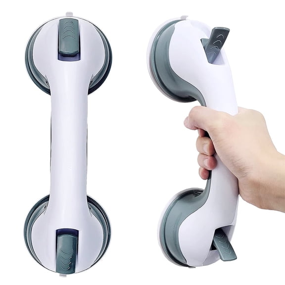 MEGICOT 2 Pcs Bathroom Grab Bar, Strong Suction Shower Anti-Slipping Handle Support Assist Handle Hand Rail Helping Tool for Safety Grab in Bathroom Tub Shower Toilet