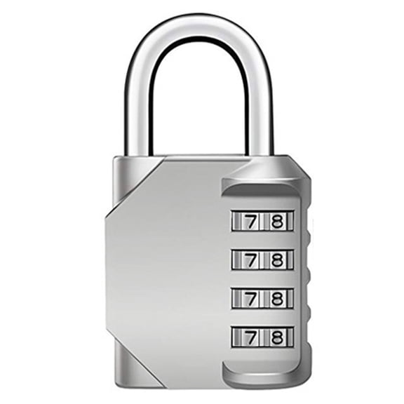 MEGICOT 2pcs Combination Lock, 4 Digit Combination Security Padlock for School Gym Locker, Filing Cabinets, Garage, Outdoor, Fence, Gate, Toolbox (Silver)