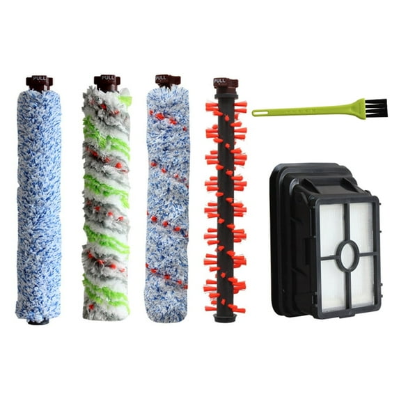 MEGICOT 6 Pack Accessories Set Replacement for Bissell Crosswave 1866 1785 2306, Multi-Surface/Pet/Carpet/Wood Floor Brush Rollers + Filter + Cleaning Brush