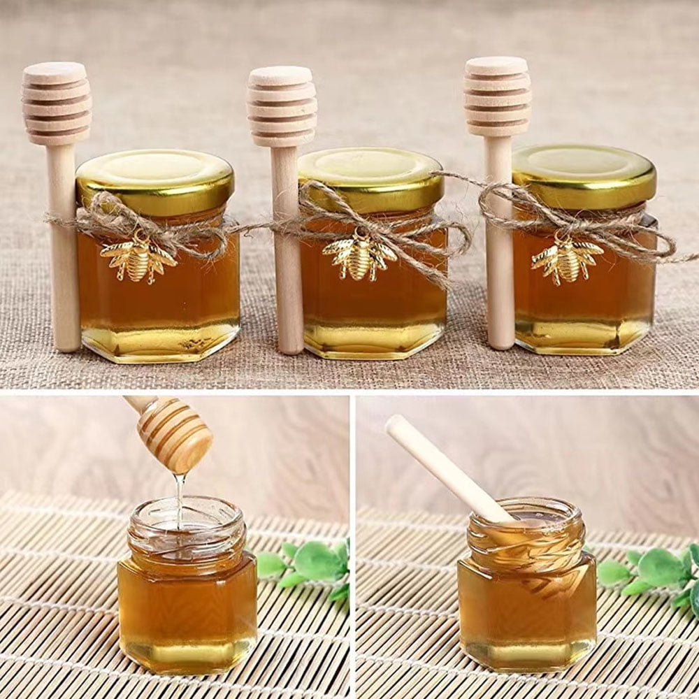 MEGICOT 60PCS MiniGlass Honey Jar with Wooden Dipper Sticks and Gold — free download