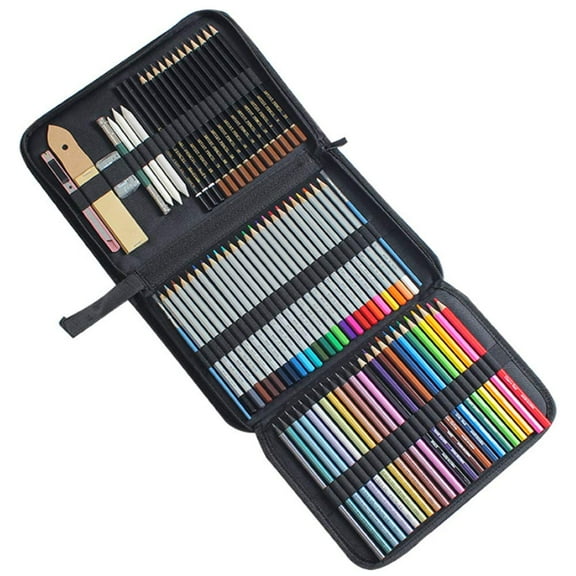 MEGICOT 72pcs Drawing Kit Set for Beginners & Pro Artists Drawing, Sketching, Colouring & Crafting - Includes Sketching/Graphite/Colored Pencils/Watercolor/Eraser/More