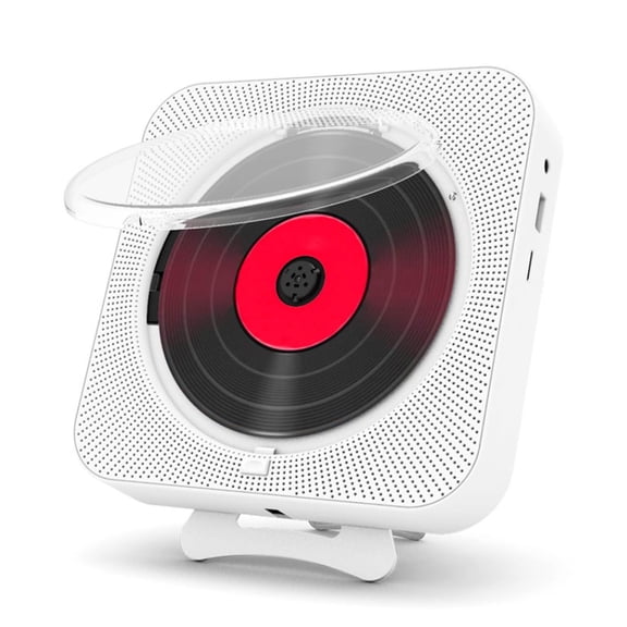 MEGICOT Bidirectional Bluetooth Wall Mountable CD Player Built-in Speakers, Portable Music Player with Dust Cover Remote Control, Support FM Radio USB flash Micro SD AUX Play