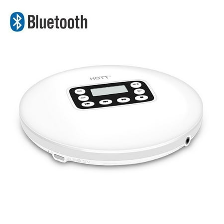 MEGICOT Portable Bluetooth 5.0 CD Player with LED Display, Rechargeable, Anti-Skip Protection, Anti-Shock, Headphone Jack Personal CD Music Disc Player (White)