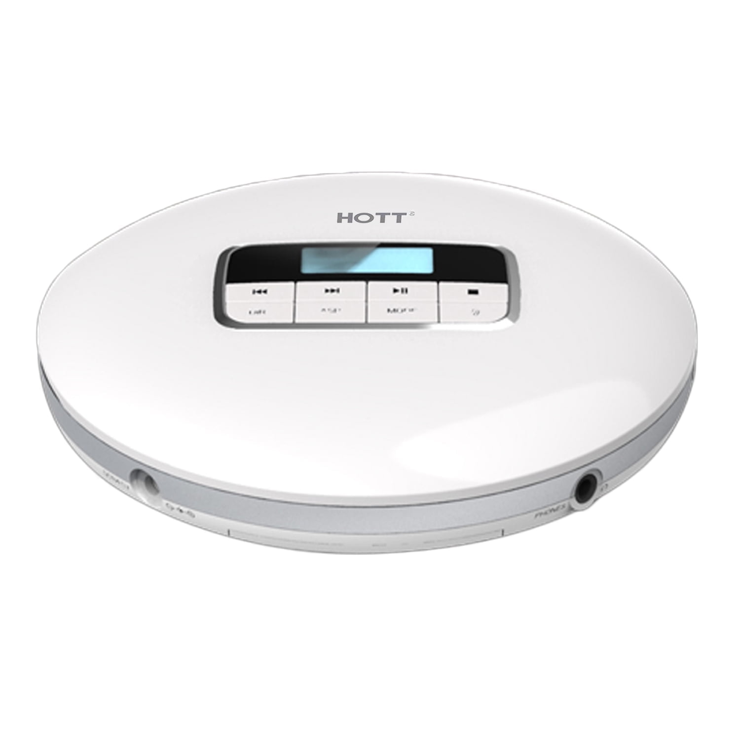 MEGICOT Portable CD Player, Personal Compact MP3/CD Player with Anti-Skip/Shockproof Protection, Compact CD Music Disc Player with LCD Display (White)