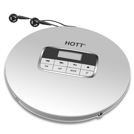MEGICOT Portable CD Player, Personal Portable MP3/CD Player with Headphone Jack, Anti-Skip/Shockproof Protection, Compact CD Music Disc Player with LCD Display (Silver)