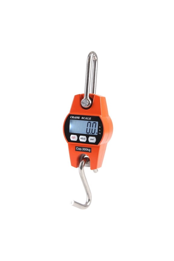 Portable Digital Hanging Scale, 300KG High Precision Mini Digital Crane Scale with LCD Display for Home Farm Factory Fishing Hunting