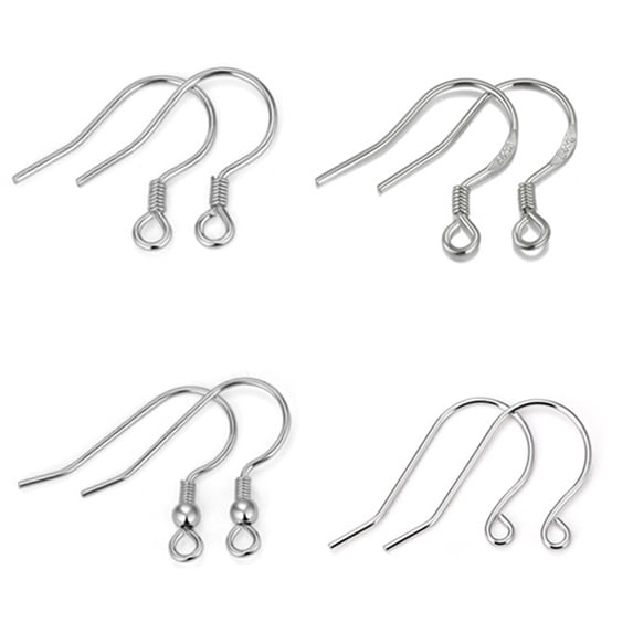 MEGICOT S925 Sterling Silver Earring Hooks - 8 Pairs Hypoallergenic French Wire Hooks for Jewelry Making and DIY Earring Making and Repair