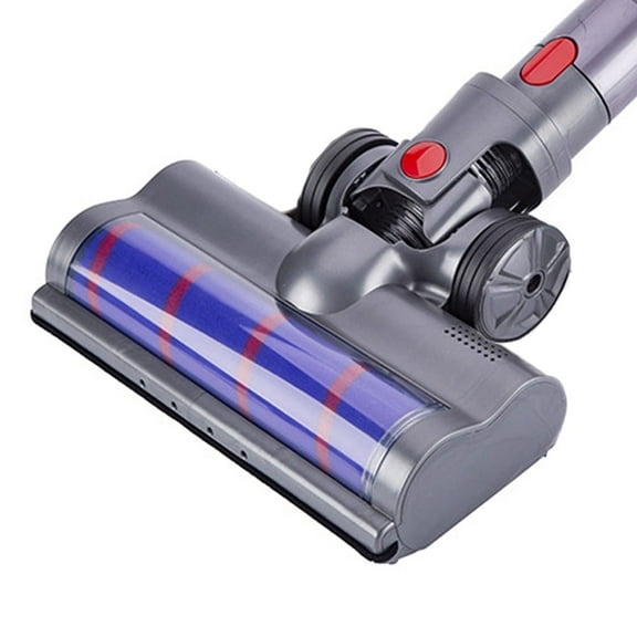 Soft Hair Roller Brush Head Floor Tool with 4Pcs LED Lights for Tiles, Marbles, Wood Floor, Rotatable Cleaner Head Compatible with Dyson V7 V8 V10 V11 V15