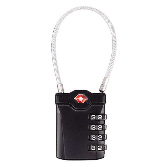 MEGICOT TSA Cable Lock for Luggage, 3 Digit Combination Padlock for Travel Bag, Suit Case, Lockers, Gym, Toolbox, Case (Black)