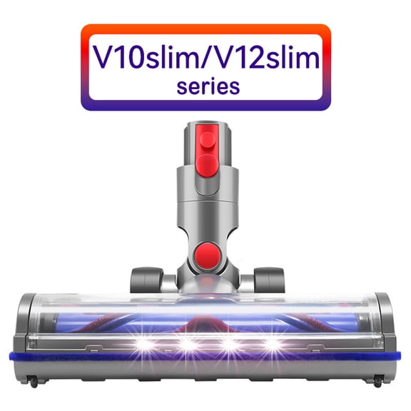 MEGICOT Vacuum Roller Brush Head Attachment Compatible with Dyson V12 Detect Slim / V10slim Vacuum Cleaner, Floor Cleaner Head with LED Lights V-shaped Hard Hair Brushbar for Floor, Carpets, Tiles