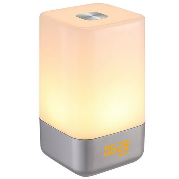 MEGICOT Wake Up Light with Alarm Clock, Snooze, Touch Control, Colorful Lights, 3600MAH Rechargeable Sunrise Simulation Night Light for Kids Adults Bedrooms