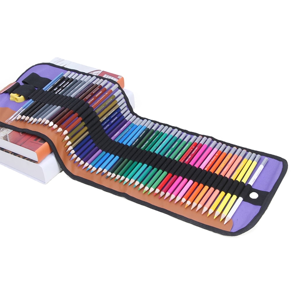MEGICOT Watercolor Pencils Set of 48 - Includes Colored Pencils, Pencil Sharpener, 2-Watercolor Brush and Canvas Pencil Bag, Ideal for Adult Coloring Books & Art Pages