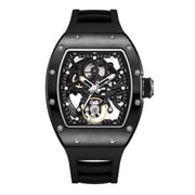 MEGIR Automatic Mechanical Men Watch Skeleton Dial Luminous Waterproof Sport Wristwatch Gift for Man