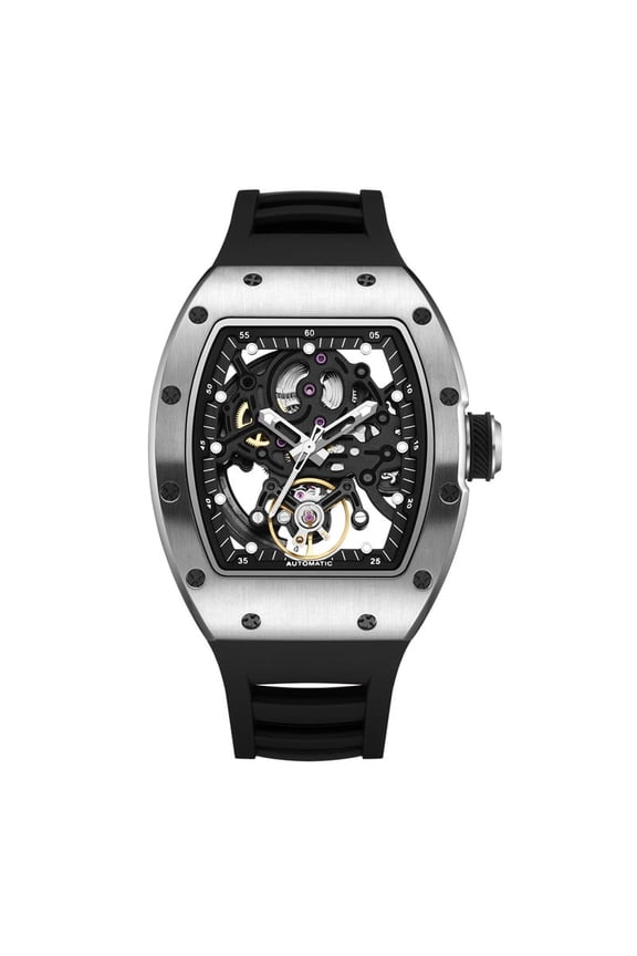 Automatic Mechanical Men Watch Skeleton Dial Luminous Waterproof Sport Wristwatch Gift for Man