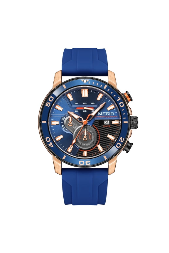 Chronograph Luxury Quartz Military Watch Men Silicone Sports Waterproof Wristwatch Auto Date
