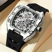 MEGIR Fashion Automatic Mechanical Watch Men Sport Hollowed Out Wristwatch Luminous Waterproof Clock