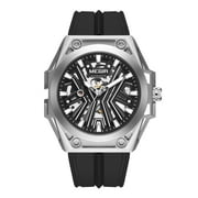 MEGIR Fashion Fully Automatic Mechanical Men Watch Stainless Steel Case Sports Military Wristwatch