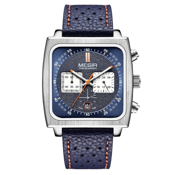 MEGIR Fashion Quartz Men's Watch Sports Wristwatch Large Dial Stopwatch Luminous 24-Hour Date Clock