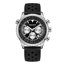 MEGIR Fashion Quartz Sports Chronograph Watches for Men Luminous Calendar Large Dial Wristwatch