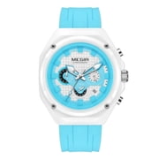 MEGIR Luxury Chronograph Analog Quartz Mens Watch Waterproof Calendar Silicone Sport Wristwatch