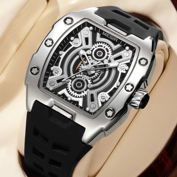 MEGIR Luxury Men Watches Fashion Quartz Silicone Sports Waterproof Luminous Hands Wristwatch Clock