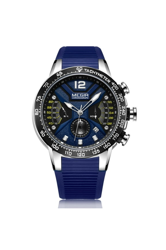 Luxury Quartz Watches Men Sport Chronograph Clock Silicone Luminous Hands Military Wristwatch